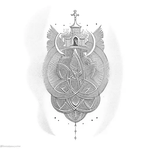 religion of a new age tattoo design idea