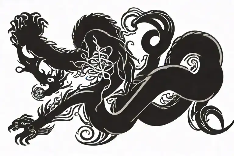 yggdrasil jormungandr norse mythology tattoo design idea