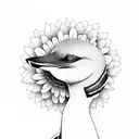 loon, guitar, daisy tattoo design idea