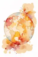 world globe with symbols inside  tattoo design idea
