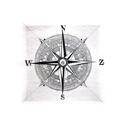 Compass tattoo design idea