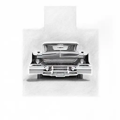 Hot Rod Lincoln Car with song lyrics tattoo design idea