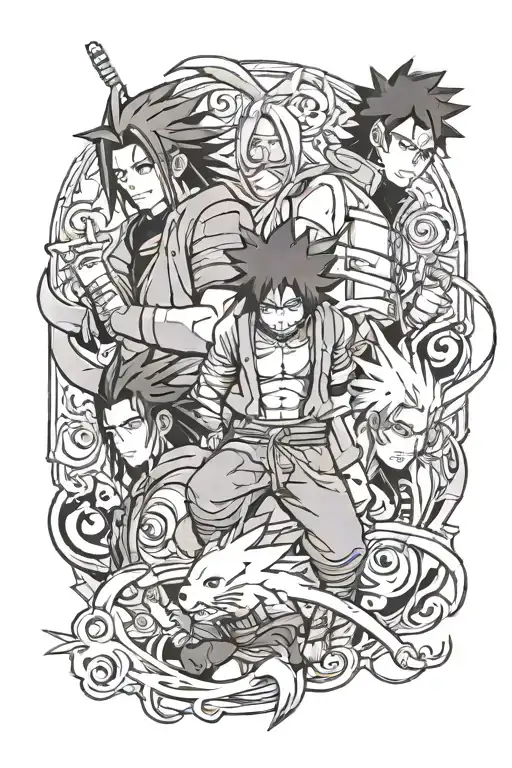 Madara, Sasuke and Naruto tattoo design idea