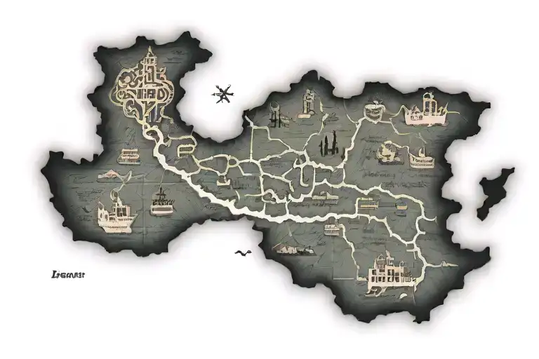 iran map as o charachter tattoo design idea