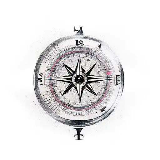 broken compass and melted clock tattoo design idea