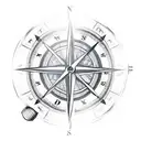 broken compass tattoo design idea