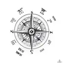 broken compass tattoo design idea