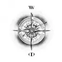 broken compass and melted clock tattoo design idea