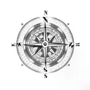 broken compass and melted clock tattoo design idea