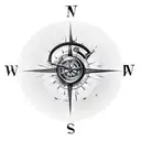 broken compass and melted clock tattoo design idea