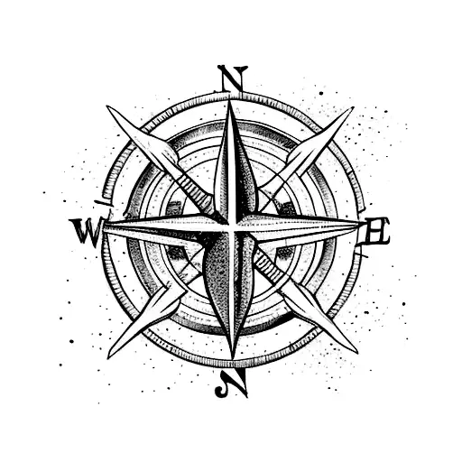 anchor mermaid compass facing south dragonfly watercolour paint tattoo design idea