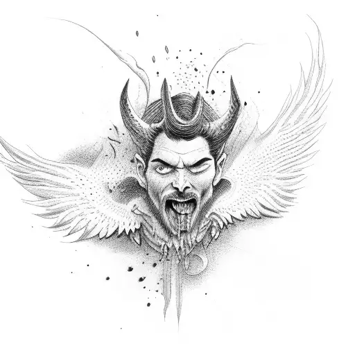 lucifer falling from heaven tattoo design idea