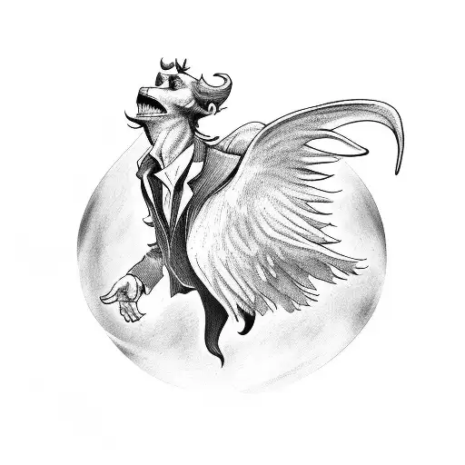 lucifer falling from heaven tattoo design idea