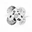 Yin and Yang, but the white part of the circle is a harbor seal. the black part of the cirlcle is an orca tattoo design idea