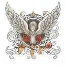 guardian angel wing tattoo design idea