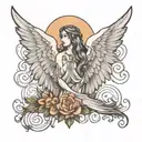 guardian angel wing tattoo design idea