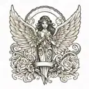 guardian angel wing tattoo design idea