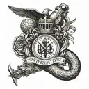 Military "do not go gentle"  tattoo design idea