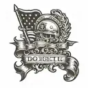 Military "do not go gentle"  tattoo design idea