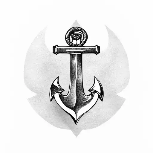 Anchor with Dog tag tattoo design idea