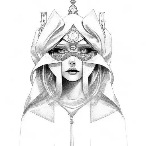 lady judgement  tattoo design idea