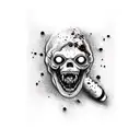 zombie bite with bruising blood and ripped flesh tattoo design idea
