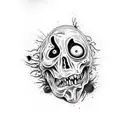 zombie bite with bruising blood and ripped flesh tattoo design idea