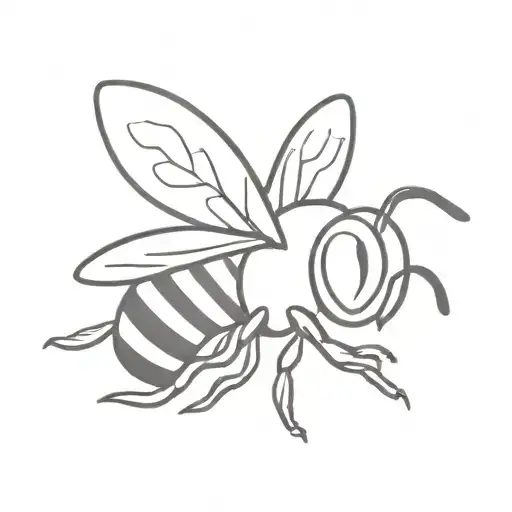 cute bee flying tattoo design idea