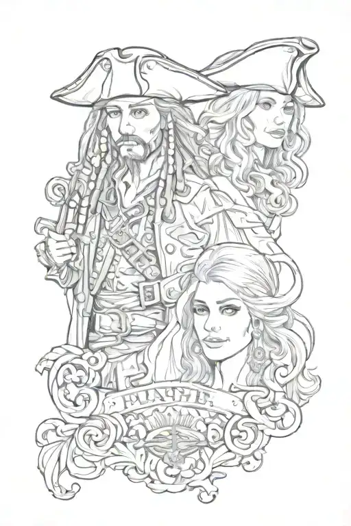 William and Elizabeth from pirates of the caribbean tattoo design idea