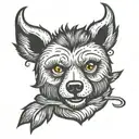 one-eyed teddy bear head with horns  tattoo design idea