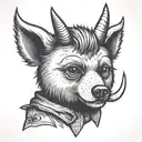 one-eyed teddy bear head with horns  tattoo design idea