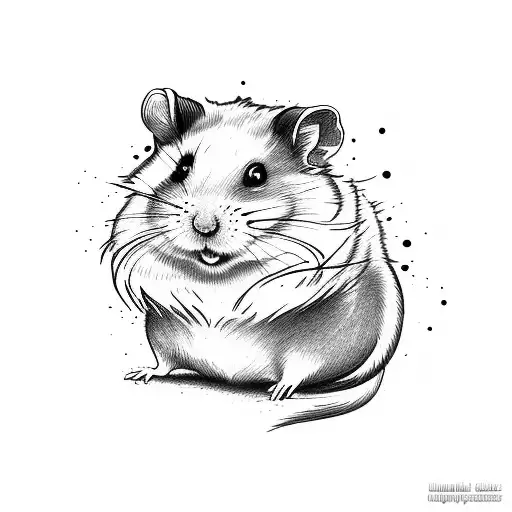 hamster heart tattoo design idea