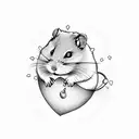 hamster heart tattoo design idea