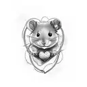 hamster heart tattoo design idea