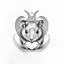 hamster heart tattoo design idea