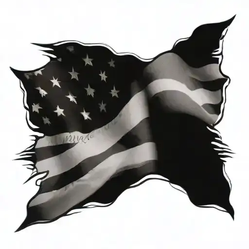 police military USA flag tactical memorial  tattoo design idea