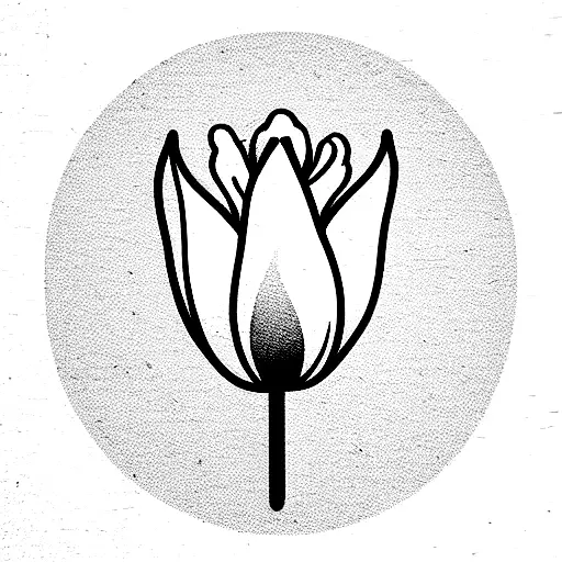 Tulip with fishing line and hook tattoo design idea