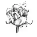 Tulip with fishing line and hook tattoo design idea