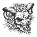 black sheep skull tattoo design idea