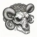 black sheep skull tattoo design idea
