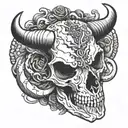 black sheep skull tattoo design idea