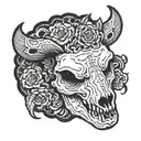 black sheep skull tattoo design idea