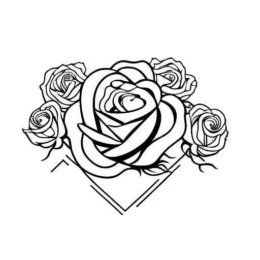 Avicii logo with roses tattoo design idea