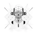 A hacker silhouette surrounded by lines of code tattoo design idea