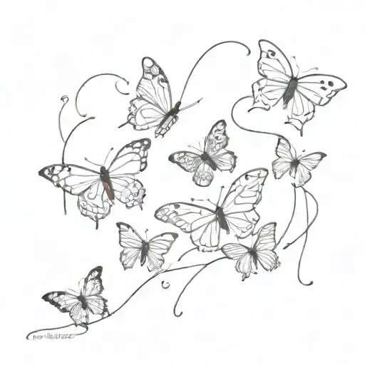 butterflies in the aquarium tattoo design idea