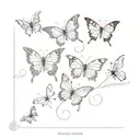butterflies in the aquarium tattoo design idea