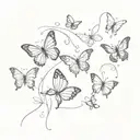butterflies in the aquarium tattoo design idea