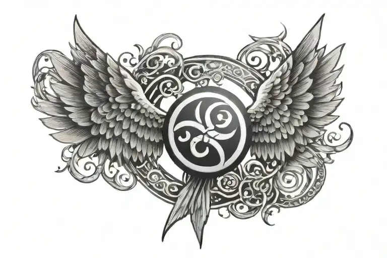 infinity ouroboro with wings  tattoo design idea