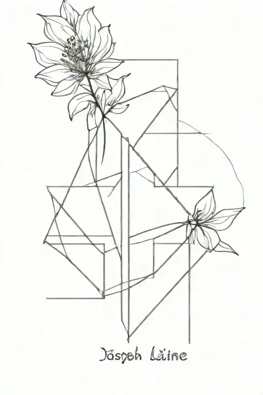 straight line tattoo with the name joseph tattoo design idea