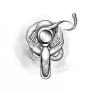 uterus spoon tattoo design idea